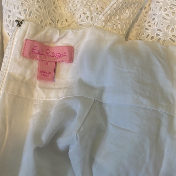 Lilly Pulitzer White Patchwork Eyelet Sleeveless Dress Sz 8 - Picture 9 of 13